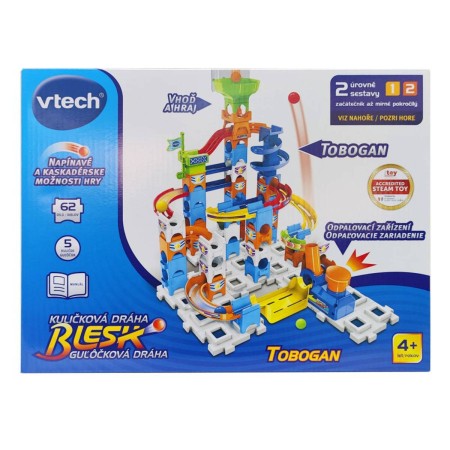 VTECH Kuličková dráha Blesk Tobogan 62 dílků stavebnice plast