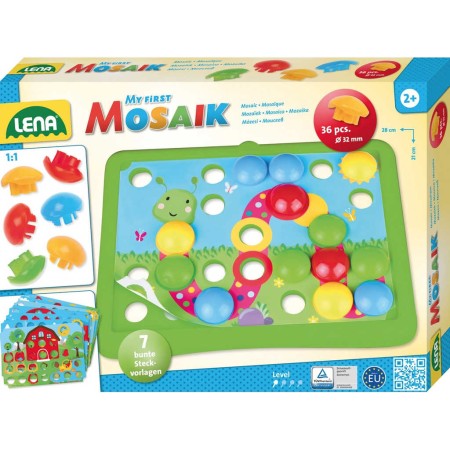 LENA Baby mozaika Příroda klouboučky 36ks + předlohy 7ks v krabici