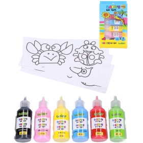 Barvy na sklo glitter se třpytkami set 5x 22ml + černá kontura se šablonami