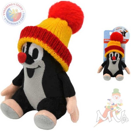 MORAVSKÁ ÚSTŘEDNA Krtek 12 cm sedící kulich červený *PLYŠOVÉ HRAČKY*