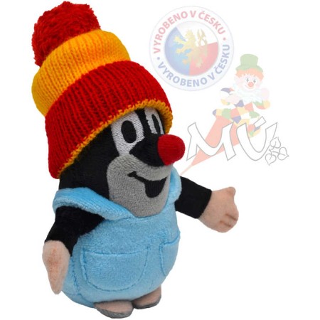 MORAVSKÁ ÚSTŘEDNA Krtek (Krteček) v kalhotkách 14cm červený kulich