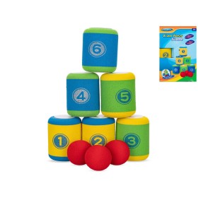 Hra Shoď plechovky set 6 soft plechovek + 3 míčky