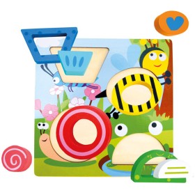 BINO DŘEVO Puzzle vkládací rybník 9 dílků 3D *DŘEVĚNÉ HRAČKY*