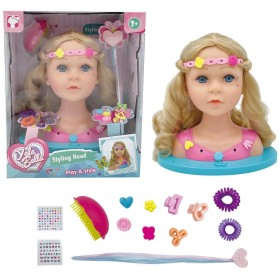 Hlava česací kadeřnický set s vlasovými doplňky na baterie Světlo