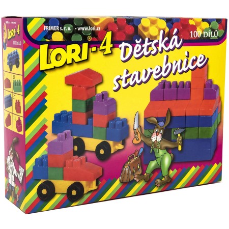 LORI 004 Stavebnice polytechnická 100 dílků plast v krabici 4