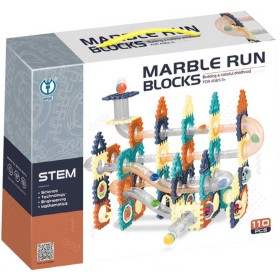 Kuličkodráha Marble Run Blocks 2D/3D stavebnice 110 dílků v krabici