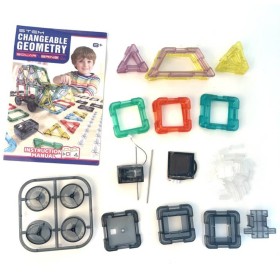 Stavebnice STEM geometrická solární napájení 62dílků v krabici