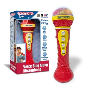 BONTEMPI Mikrofon karaoke dětský červený na baterie Světlo Zvuk
