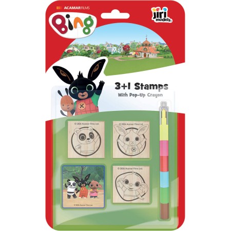 JIRI MODELS Razítka 3+1 set s pop-up voskovkou králíček Bing