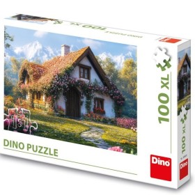 DINO Puzzle 100 dílků XL Chata v údolí 47x33cm skládačka v krabici