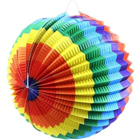 Lampión duhový koule 25cm krčený papír na svíčku