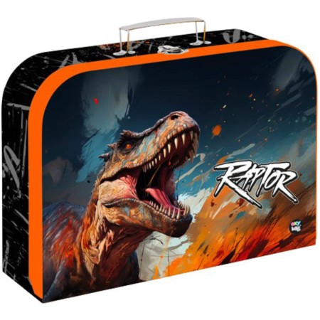Kufřík dětský školní kartonový Dino Raptor 34x23x10cm lamino