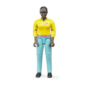 BRUDER 60404 Figurka žena černoška žlutá košile modré kalhoty
