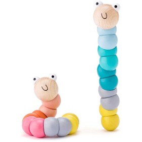 WOODY DŘEVO Motorický červík baby kloubový pro miminko 2 barvy
