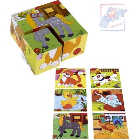 WOODY DŘEVO Kostky obrázkové 5cm statek set 4ks kubus *DŘEVĚNÉ HRAČKY*