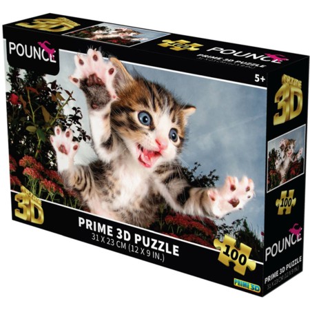 PUZZLE 3D Koťátko 31x23cm 100 dílků skládačka v krabici