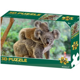 PUZZLE 3D Koaly 31x23cm 100 dílků skládačka v krabici