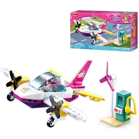 SLUBAN Girls Dream Soukromé letadlo 111 dílků + 1 figurka STAVEBNICE