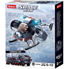 SLUBAN Space War Hlídkový vrtulník 107 dílků + 1 figurka 6v1 STAVEBNICE