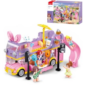 SLUBAN Girls Dream Autobus hudební karavan 412 dílků + 4 figurky STAVEBNICE