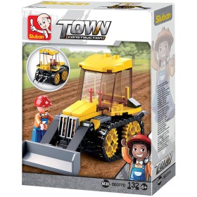 SLUBAN Town Buldozer malý 132 dílků + 1 figurka STAVEBNICE