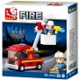 SLUBAN Fire Požární auto s malou plošinou 82 dílků + 1 figurka STAVEBNICE