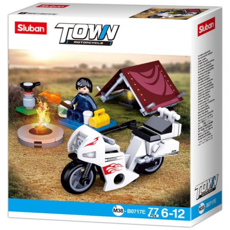 SLUBAN Town Motorkář v kempu 77 dílků + 1 figurka STAVEBNICE