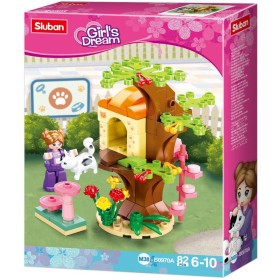 SLUBAN Girls Dream Kočičí domeček na stromě 82 dílků + 1 figurka STAVEBNICE