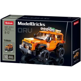 SLUBAN Model Bricks Auto americký vůz SUV 302 dílků + 1 figurka STAVEBNICE