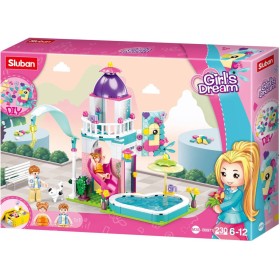 SLUBAN Girls Dream Domek se skluzavkou 230 dílků + 2 figurky STAVEBNICE