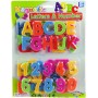 Čísla a písmenka barevná magnetická 4cm set v sáčku plast