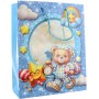 Taška dárková Medvídek pyžámko 26x32x10cm karton+plast 4 druhy