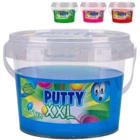 Sliz Putty King 350g XXL zábavná hmota sliz s glitry v kbelíku 4 barvy
