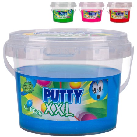 Sliz Putty King 350g XXL zábavná hmota sliz s glitry v kbelíku 4 barvy