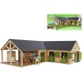 KIDS GLOBE Stáje pro koně 1:24 se 3 boxy DŘEVĚNÁ STAVEBNICE