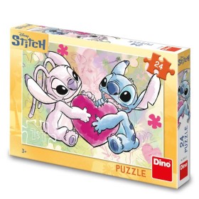 DINO Puzzle 24 dílků Stitch Love Story 26x18cm skládačka v krabici