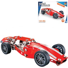 MALÝ MECHANIK Auto formule 133 dílků kovová STAVEBNICE typu Merkur