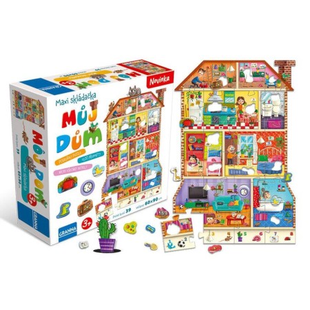 GRANNA Puzzle vzdělávací Můj dům 39 dílků skládačka 60x90cm v krabici