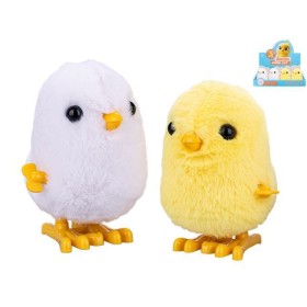 PLYŠ Kuřátko na natažení skákající 9cm