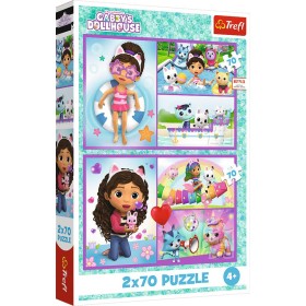 TREFL PUZZLE Bav se s Gabby 2x70 dílků 28x18cm skládačka