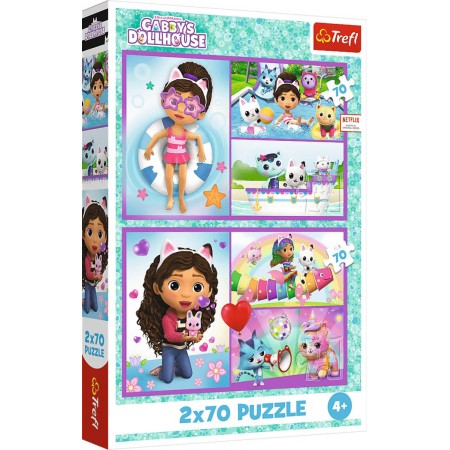 TREFL PUZZLE Bav se s Gabby 2x70 dílků 28x18cm skládačka