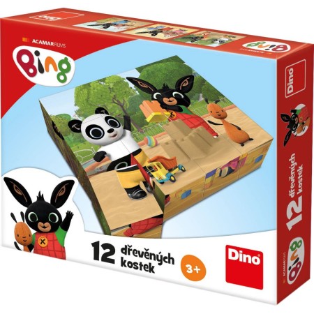 DINO DŘEVO Kubus Bing obrázkové kostky 12ks *DŘEVĚNÉ HRAČKY*