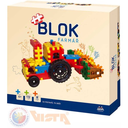 SEVA BLOK Farmář plastová STAVEBNICE 172 dílků v krabici