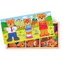 WOODY DŘEVO Šatní skříň Medvědí rodinka vkládací puzzle 54 dílků v boxu