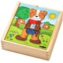 WOODY DŘEVO Baby puzzle šatní skříň pejsek 18 dílků *DŘEVĚNÉ HRAČKY*