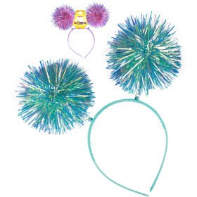 KARNEVAL Pom-pom čelenka s třásněmi 2 barvy *KARNEVALOVÝ DOPLNĚK*