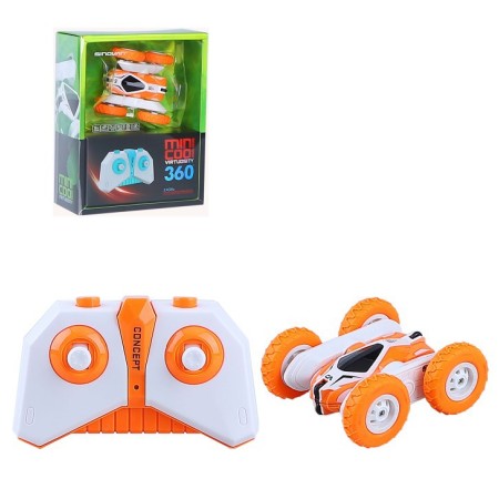 RC Auto kaskadérské na vysílačku 2,4GHz přetáčení o 360° oranžové na baterie