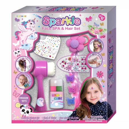 Sparkle Kosmetická sada dětské vlasové studio křídy na vlasy s doplňky