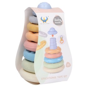 Věž kroužky na tyčce 20cm