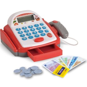 Pokladna dětská registrační kasa 18cm s efekty (čtečka, peníze, kalkulačka)